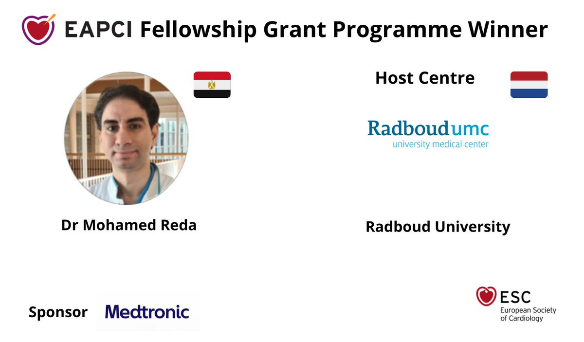 EAPCIPresident (@eapcipresident) on Twitter photo 🏆Congratulations to Dr Mohamed Reda #EAPCI Fellowship Grant Programme Winner 🏆
#EAPCI Education and Training Grants provide specialised education and training in Interventional Cardiology in a centre of excellence
Presented today at #PCRLV 2023
<a href="/tk_rudolph/">Tanja Rudolph</a> <a href="/JEscaned/">Javier Escaned</a> 🏆Congratulations to Dr Mohamed Reda #EAPCI Fellowship Grant Programme Winner 🏆
#EAPCI Education and Training Grants provide specialised education and training in Interventional Cardiology in a centre of excellence
Presented today at #PCRLV 2023
<a href="/tk_rudolph/">Tanja Rudolph</a> <a href="/JEscaned/">Javier Escaned</a>