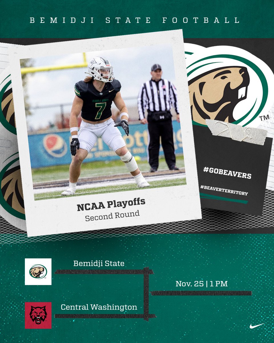 Your Beavers will be hosting the second round of the NCAA Playoffs this coming Saturday, Nov. 25 with kickoff set for 1 p.m. at Chet Anderson Stadium against Central Washington!

#GoBeavers #BeaverTerritory #GTA