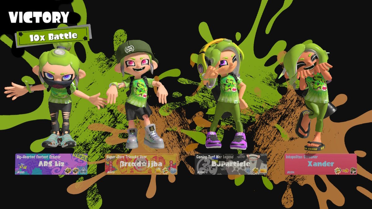 DJParticle's tweet photo. We got 'em! @xanderleek, Fudge, @lukaheartz, Liz!
#Splatfest #Splatoon3 #TeamHug #スプラトゥーン3 #フェス #ハグ #NintendoSwitch https://t.co/msd35fhTRI