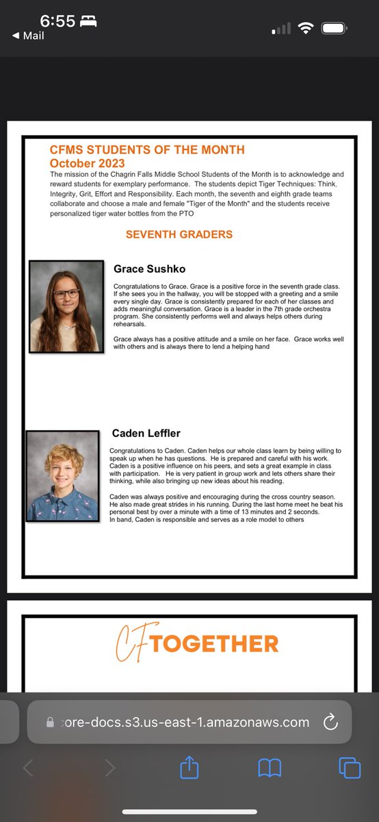 leff04's tweet photo. Congrats to the CFMS Students of the Month for October! #cfevs #cftogether https://t.co/npuQv1CSbD