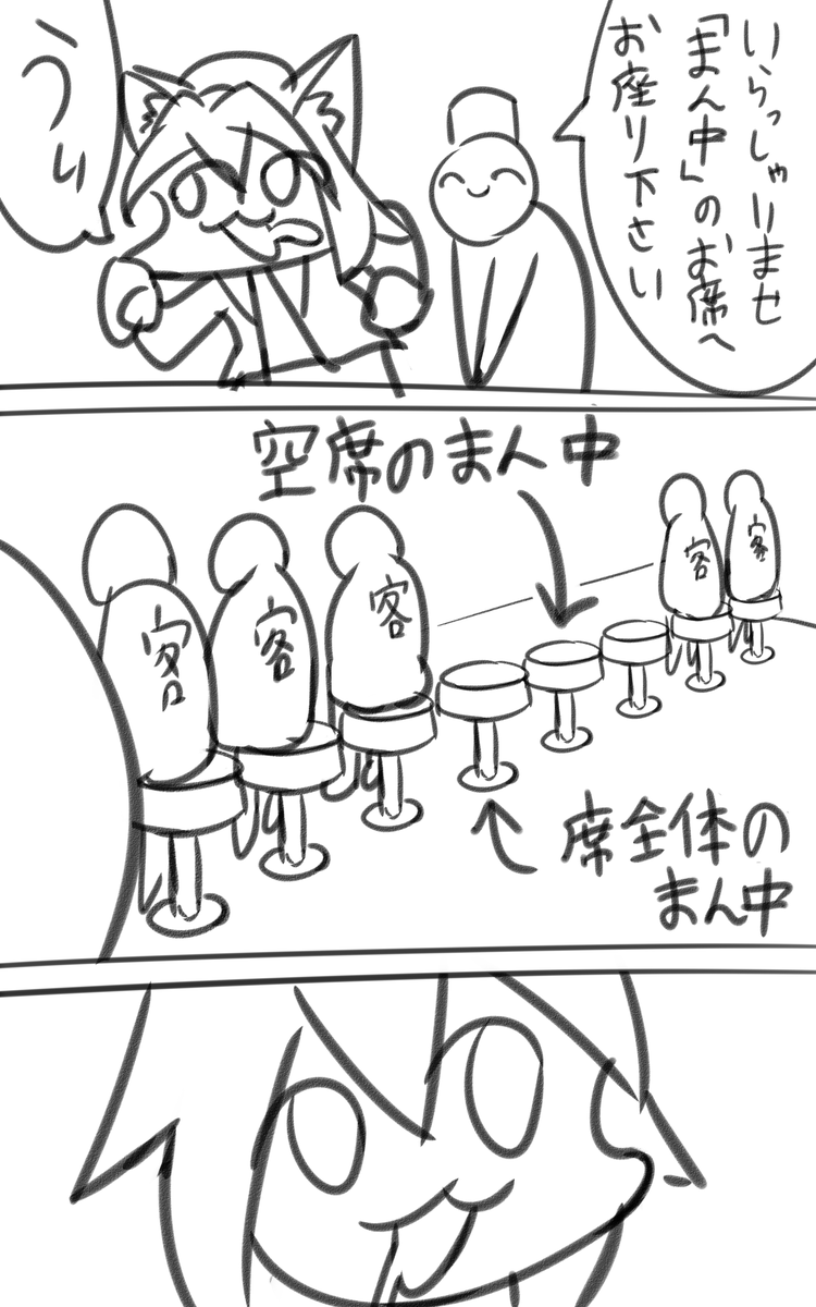 お昼の出来事。真ん中ってどっち… 