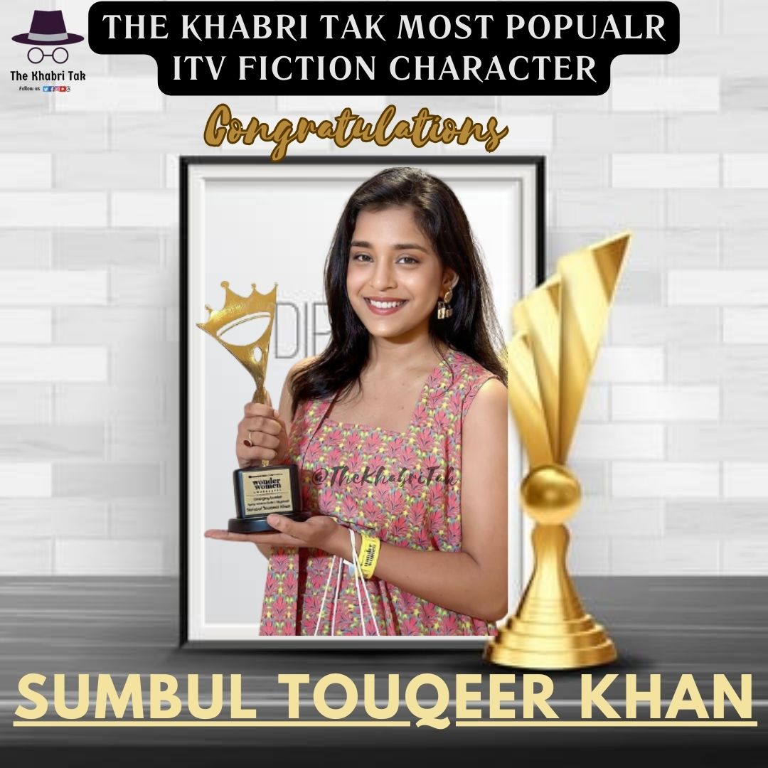 Breaking!!  

Congratulations #SumbulTouqeerKhan aka #Kavya for winning our ITV most loved fiction character in recent times for this week✨🩶

Retweet &amp; Comment || To congratulate <a href="/TouqeerSumbul/">Sumbul Touqeer</a> 

Stay Tuned with <a href="/TheKhabriTak/">The Khabri Tak</a> for more