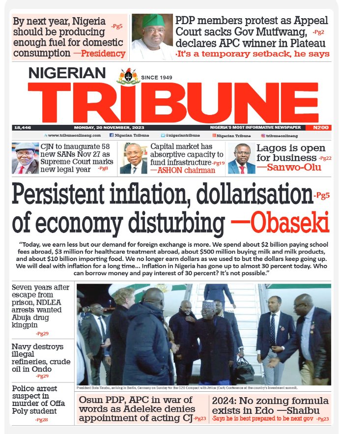alpha1065fm's tweet photo. Newspaper 🗞️ #Headlines Monday Nov 20th 2023:
#SportsUpdate #BreakingNews 
#NigerianNews

(2) https://t.co/lnyDQXPscq