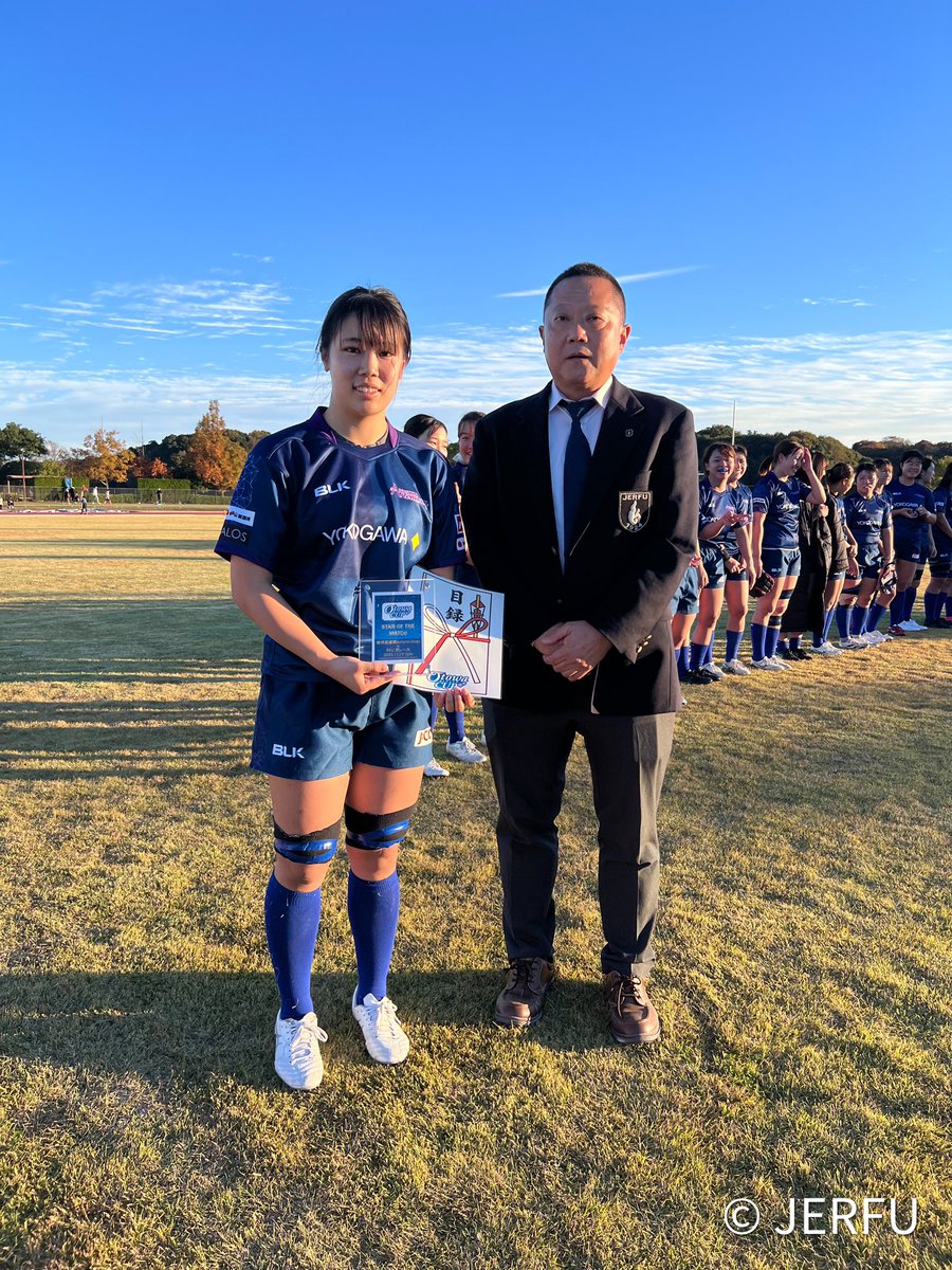 JERFU_1924's tweet photo. OTOWAカップ⭐️🌸🏆
関東女子ラグビーフットボール大会
【Star Of The Match】
横河武蔵野Artemi-Stars
4番⭐️丹治 胡春
ブレイクダウンでは、終始身体を張りボール争奪戦に挑み続けた。
後半には、勝利を決定付けるトライを上げるなど勝利に大きく貢献した。
#OTOWAカップ
#SOTM
#女子ラグビー https://t.co/D235FgzI9O