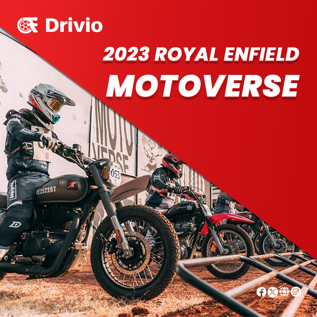 The 2023 Royal Enfield Moto Verse is set to ignite your passion from Nov 24-26.

Read more drivio.in/news/2023-roya…

#RoyalEnfield #MotoVerse2023 #TwoWheeler #BikeLovers #indianbikers #RideOn #MotorcycleEnthusiast #BikeLife #RideSafe #RideOrDie #drivio_official