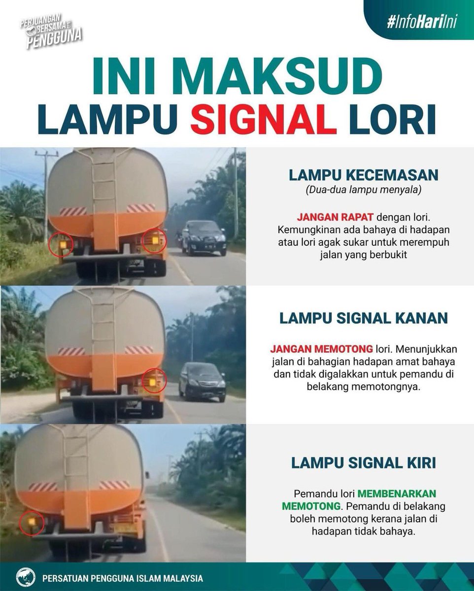 HezeriSamsuri's tweet photo. Aku membesar dengan benda ni.
Tetiba ada budak ajar aku, double signal maknanya TQ mcm kat jepun.

Double signal tak wujud. Hazard light ya wujud. 

Lepas dah potong, horn dua kali untuk cakap TQ. https://t.co/nTcar12fRZ