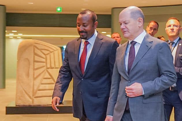addisstandard's tweet photo. #Ethiopia: #German Chancellor hosts #African, #G20 nations summit to promote economic growth

Today, German Chancellor Olaf Scholz is set to host a meeting in Berlin under the G20's Compact with #Africa initiative. The gathering, part of the German government's commitment to supporting African countries in achieving economic progress, aims to generate additional private investment in African nations to bolster their economies. The Compact with Africa (#CWA) initiative was established during Germany's 2017 G20 presidency.

Expected to participate in the meeting are #EU Commission President Ursula von der Leyen, French President Emmanuel Macron, ten African heads of state and government, and more than 30 ministers from across the continent. The #Ethiopian delegation, headed by Prime Minister Abiy Ahmed, arrived in Berlin yesterday to take part in the meeting. Prime Minister Abiy met with German Chancellor Scholz to discuss matters of mutual interest ahead of the meeting.

"We have reached an agreement to enhance cooperation in areas such as clean energy, foreign direct investment, fertilizer production, and regional security issues," Prime Minister Abiy highlighted on X.