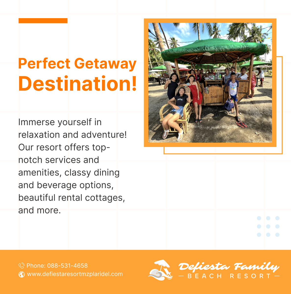 defiestabchrsrt's tweet image. Are you looking for a destination for a romantic getaway or a fun-filled family vacation? We have everything you need to make the most of your stay here at Defiesta Family Beach Resort! Come and stay with us.

#GetawayDestination #OurResort #MisamisOccidentalPH #BeachResort