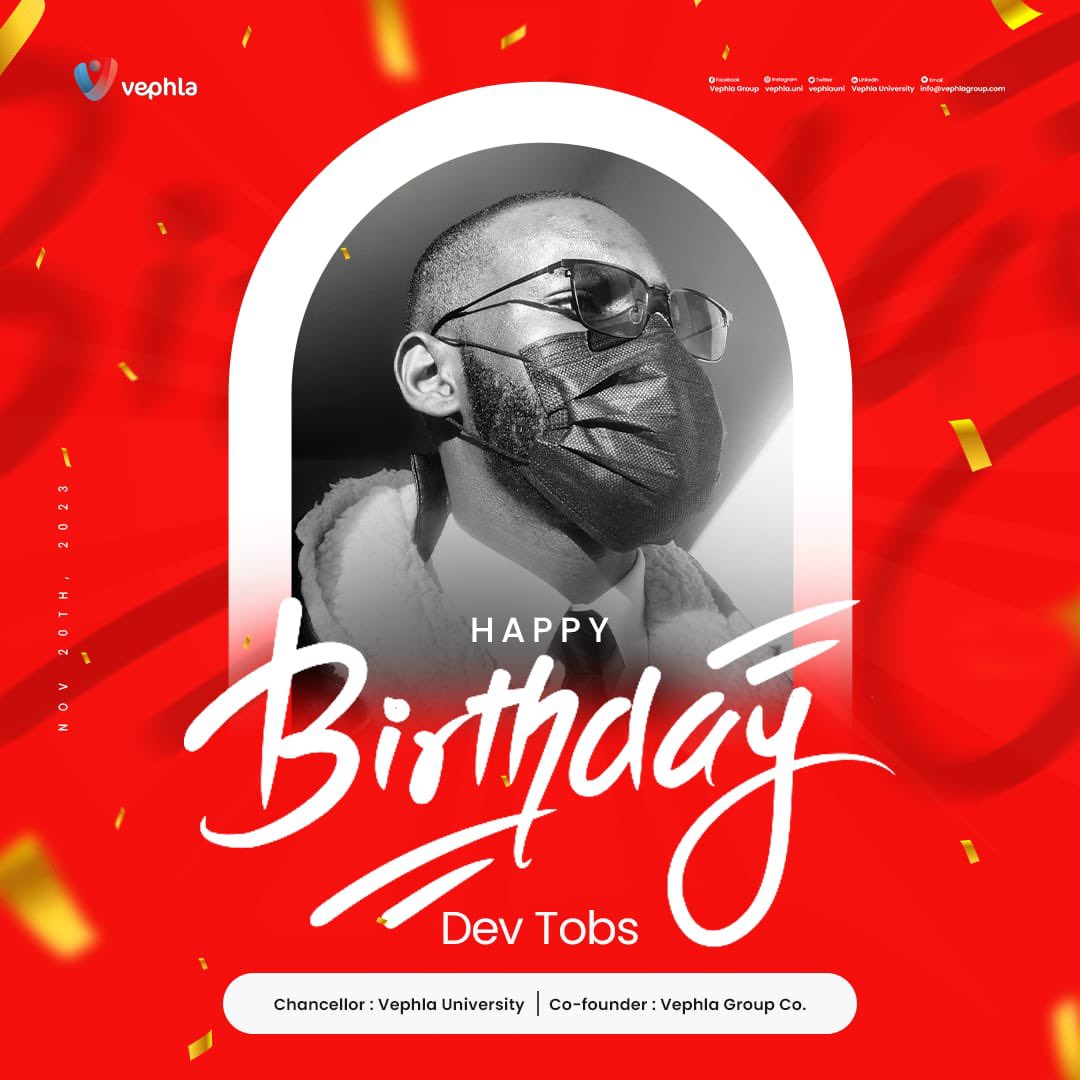 VephlaUni's tweet image. Happy Birthday @DevTobs 🥳🎉🎊🍾

Dear Señor,

We appreciate all your focused efforts to ensuring there’s a quick  bridged gap between folks with less fundings to get their tech careers started and  getting them to fulfill their Tech dreams.

It’s been three years of effortlessly…