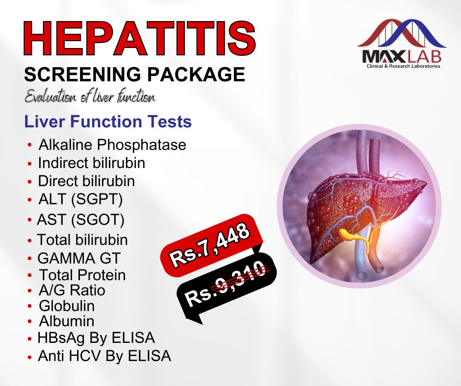 max_lab786's tweet photo. Max Lab offers free home sample collection service for your convenience.                                                              Call or WhatsApp us for more information.
0304-264-5555
or Visit our Website:
https://t.co/ctjXGMtM9O
#Hepatitisscreeningpackage #jaundice https://t.co/8T88ALXM0M