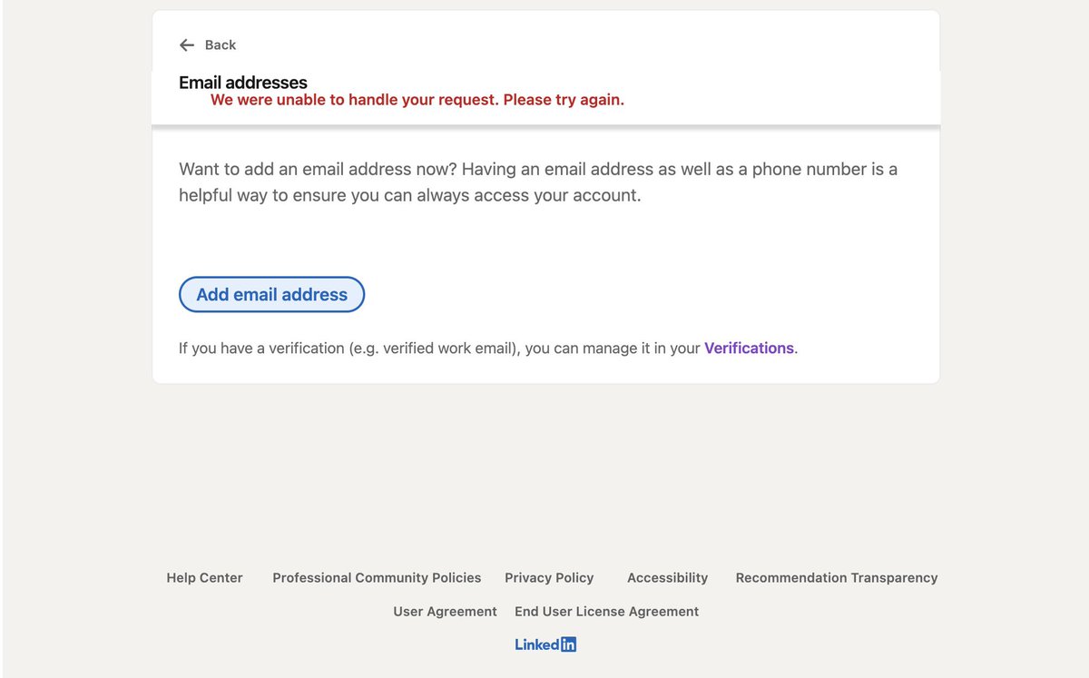 SatraNamra's tweet photo. Hi @LinkedInHelp 

I am experiencing a problem while trying to subscribe for a premium account, would really appreciate your assistance. 

I am unable to register my email and number, and cannot contact customer support since I need a Email registered with you for that. https://t.co/65vFc0dNHz