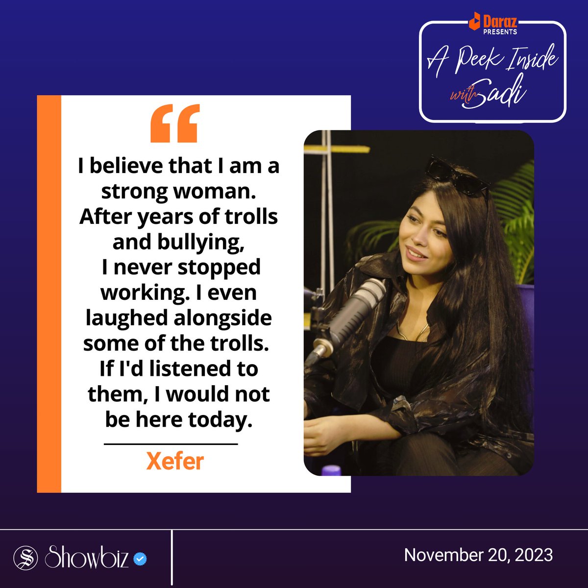 dailystarnews's tweet photo. Xefer Rahman drops by for a heartfelt conversation on her career, struggles and more.
Watch here: https://t.co/o0jFwEnFYA
#bangladesh #showbiz #xefer #podcast #entertainmentnews https://t.co/pF2ereXbPb