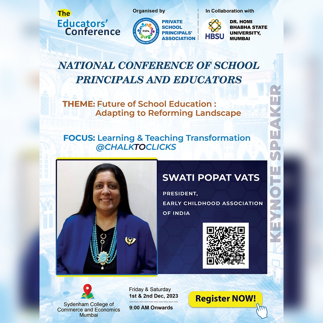 THEPSPA's tweet photo. We're thrilled to welcome Swati Popat Vats, President of Early Childhood Association of India, as our Keynote Speaker! Join us at NCF23, where she'll discuss the "Impact of 5 Step Learning Process." #NCF23 #EducationLeadership #KeynoteSpeaker
Registration: https://t.co/rhtmz4PYgI https://t.co/1hQKnraDUI
