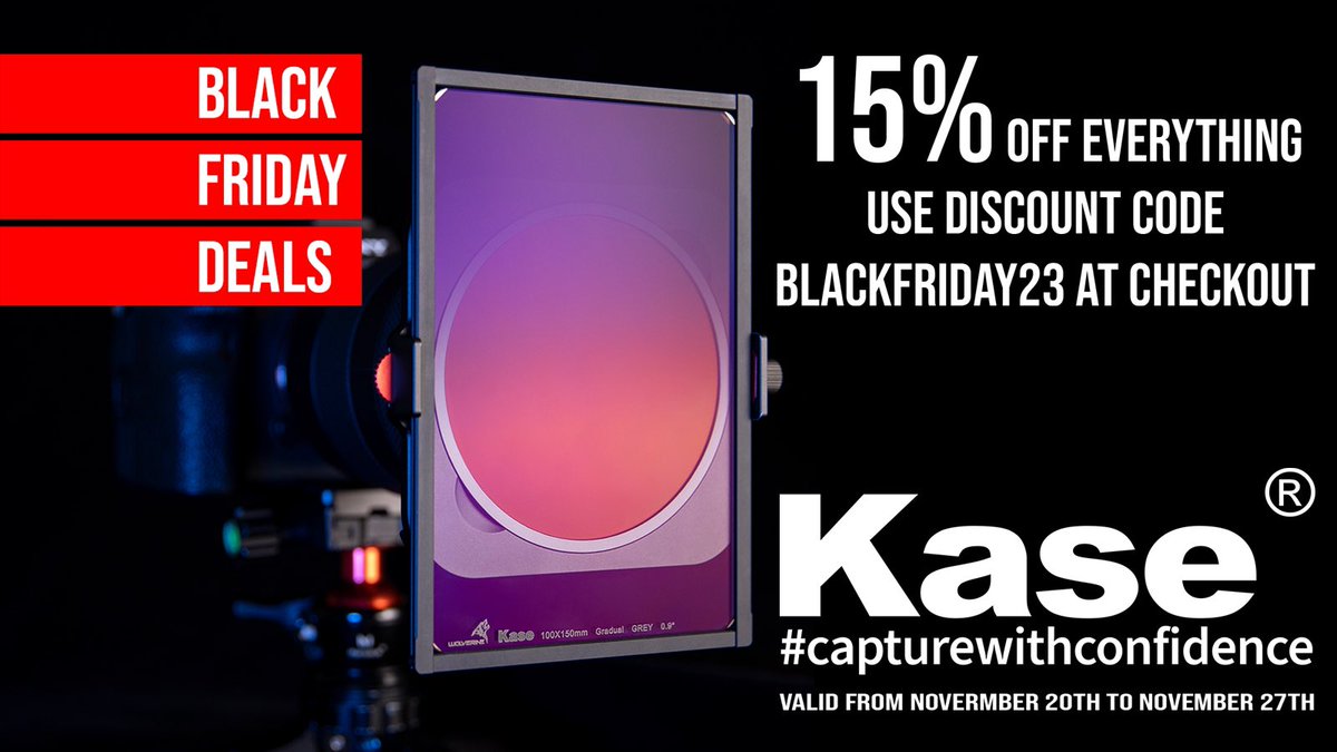 Get 15% OFF EVERYTHING now for #BlackFriday week at Kase Filters UK