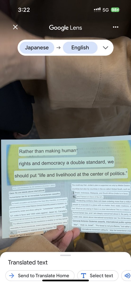 i was walking around tokyo today and an old japanese man was wearing a palestine flag with “stop genocide in gaza”. he was handing out a newspaper article that called out israel’s occupation and how it’s against humanitarian law. i took one and he asked if i understood japanese-