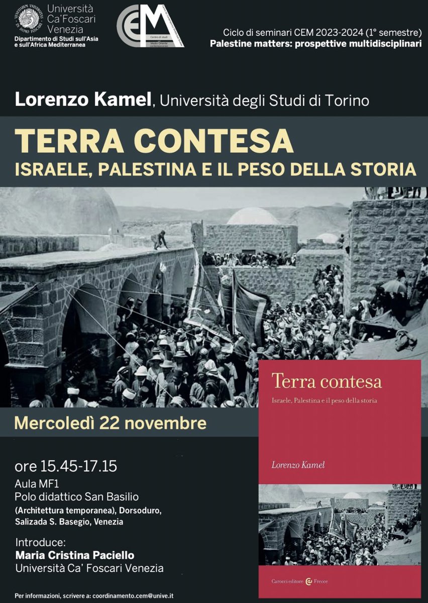 Mercoledì sarò a Ca' Foscari #Venezia. In presenza/aperto al pubblico.

Come gli scorsi anni/youtube.com/watch?v=U_zTMB… il 15 gen. terrò una "Lezione di Storia" per #Mondadori: on-line/aperta.

Entrambi organizzati mesi prima di questa catastrofe: anche per questo li ho confermati.