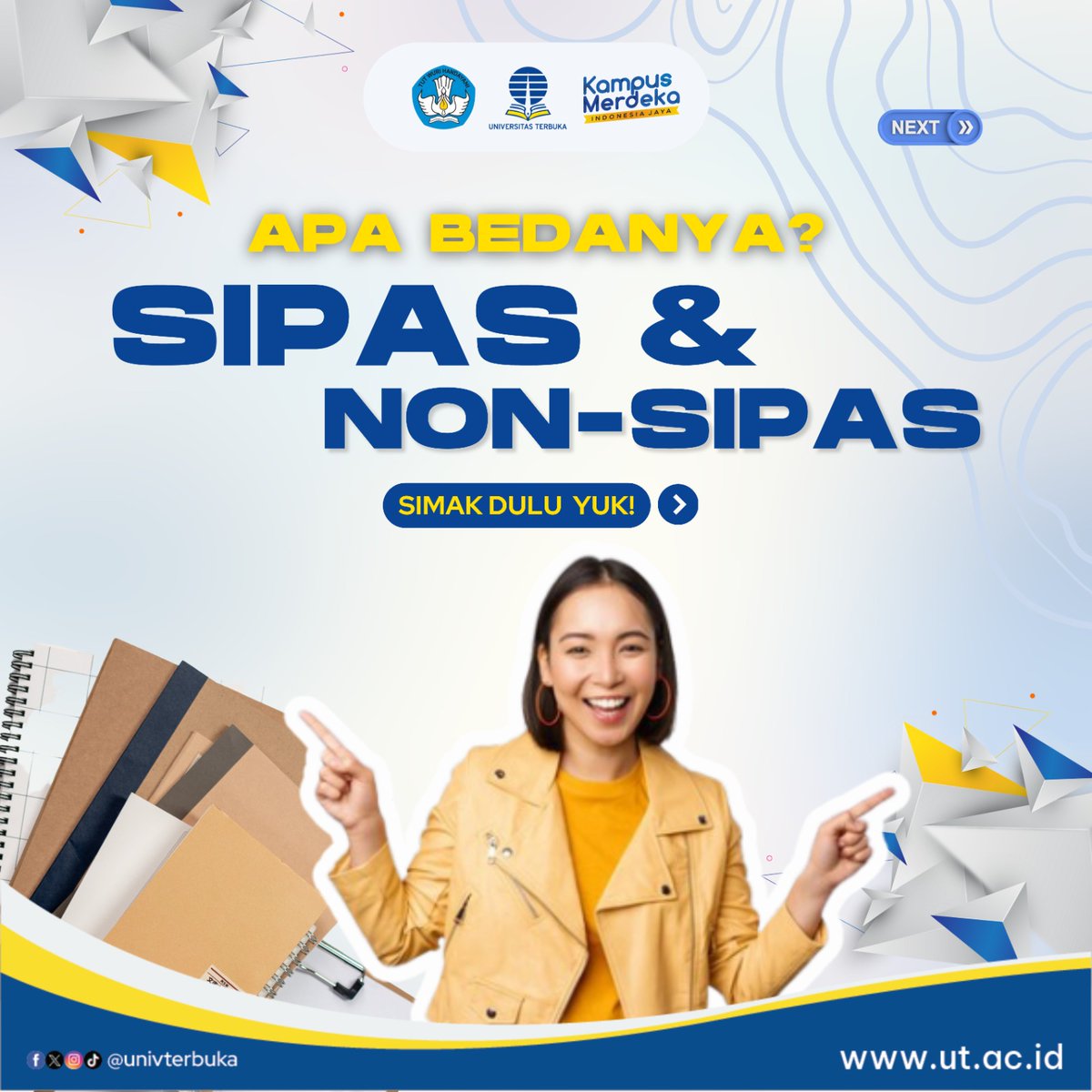 UnivTerbuka's tweet photo. [1/2]
Sahabat UT, SIPAS &amp; Non-SIPAS apa bedanya? 

Yang masih bingung yuk simak penjelasannya di gambar postingan.

#UniversitasTerbuka #PendaftaranMahasiswaBaru #Diploma #Sarjana #Sipas #NonSipas #KuliahOnline #OnlineLearning #Kuliah https://t.co/DhCqj8YrIb