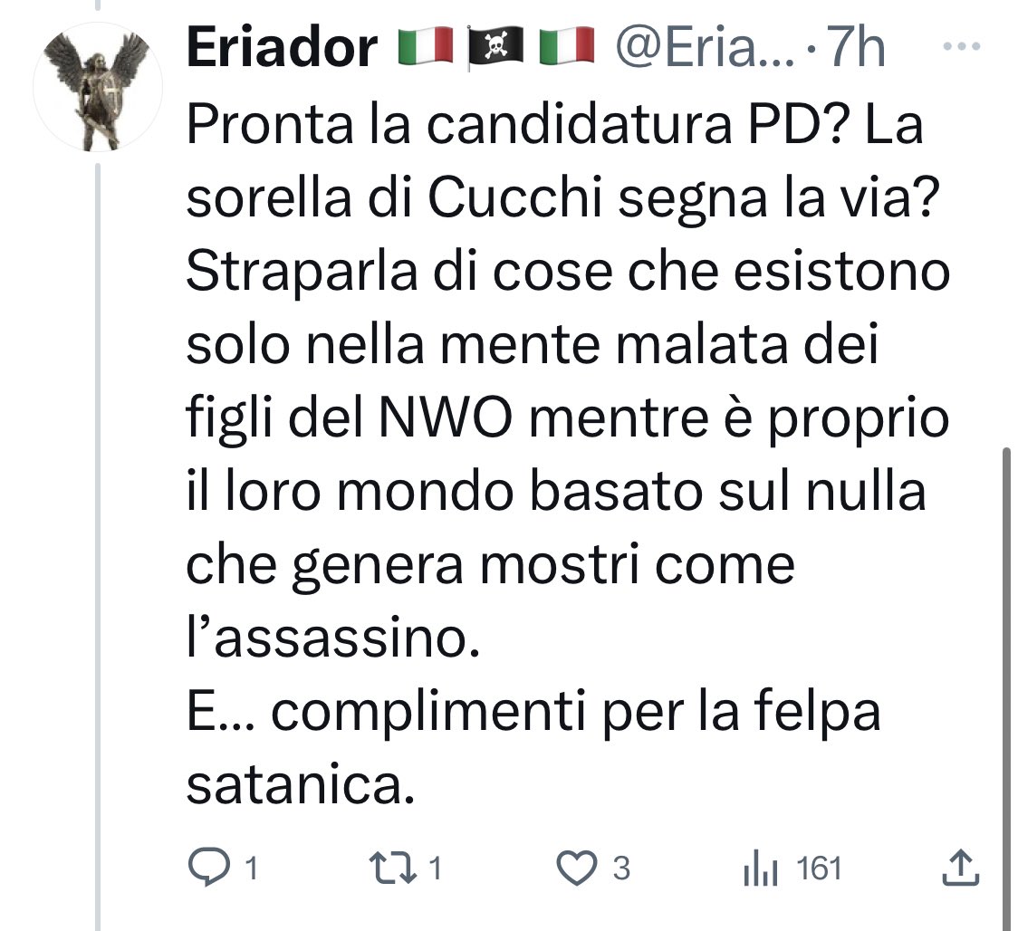 Dieci volte meglio la sorella di Giulia che non finge, non si nasconde, non mente su se stessa che quei bravi ragazzi dalla faccia pulita, che vanno a messa, fanno i biscotti e poi ti ammazzano a coltellate.
#giuliacecchettin 
#femminicidio