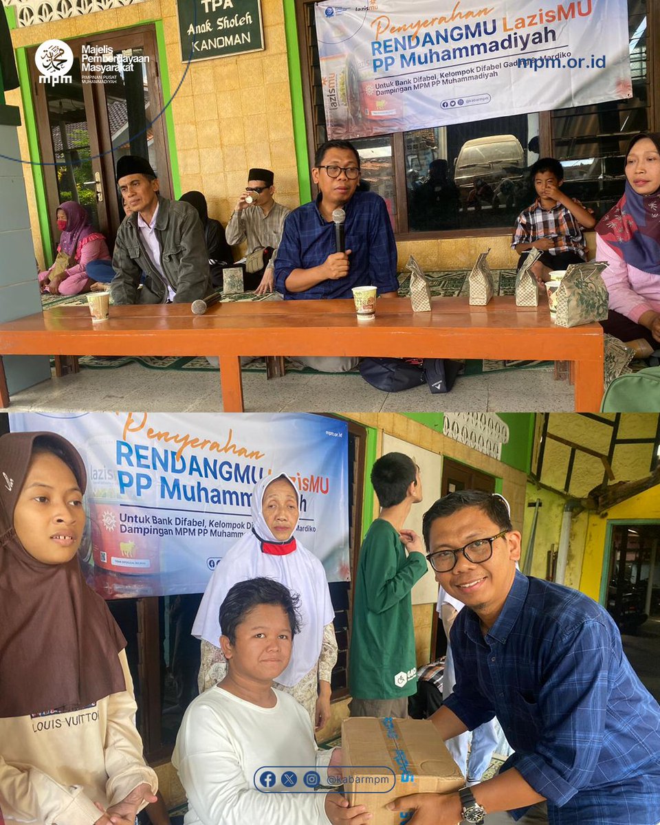 kabarmpm's tweet photo. Penyerahan Rendangmu Lazizmu PP Muhammadiyah untuk Bank Difabel, Kelompok Difabel Gading &amp; Mardiko dampingan MPM PP Muhammadiyah

🗓 Ahad, 19 November 2023

#KabarMPM #MajelisPemberdayaanMasyarakat #Muhamammadiyah #Lazizmu #RendangMu #Difabel #Mardiko https://t.co/pm838NlPFV