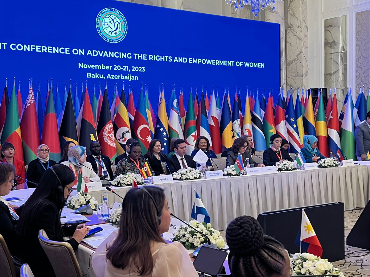 High-level NAM Conference on Advancing the Rights &amp; Empowerment of Women by the initiative of the President of Azerbaijan, H.E. Mr. Ilham Aliyev has just kicked off. Delegations from over 50 countries &amp;int. organisations take part in the Conference.
#NAMWomen2023
#NAMAzChair2023