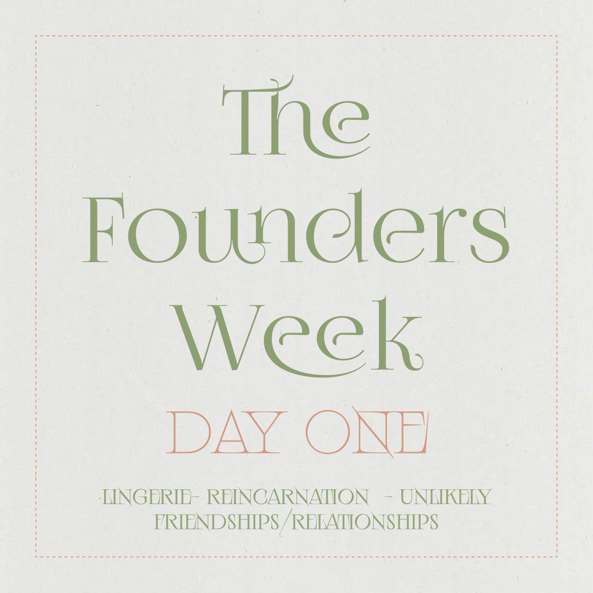 Here we go! The first day of the Foundersweek Event! And if you are also posting on AO3, don't forget to add it to the collection. archiveofourown.org/collections/Fo… Let's have some fun ~ mod Alismae #Foundersweek2023