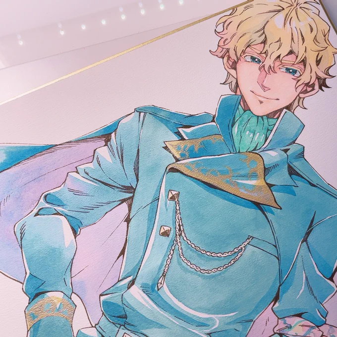 最近女性キャラばかり描いていて男性キャラ描けなくなってない…?と緊張しつつリクエスト色紙のムサシを描いたんですけど、右手は描き方忘れてないみたいで安心しました。