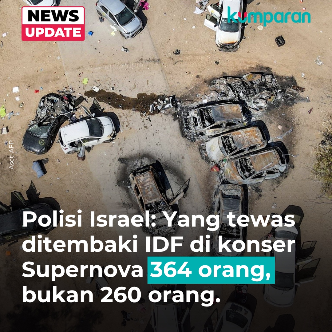 Hasil investigasi polisi Israel mempertegas kesaksian yang berkembang selama ini, tentara Israel (IDF) menembaki warga sipil Israel di konser musik Supernova, pada Sabtu (7/10). Sebanyak 364 orang tewas. #newsupdate #update #news #oneliner bit.ly/47JzAJf