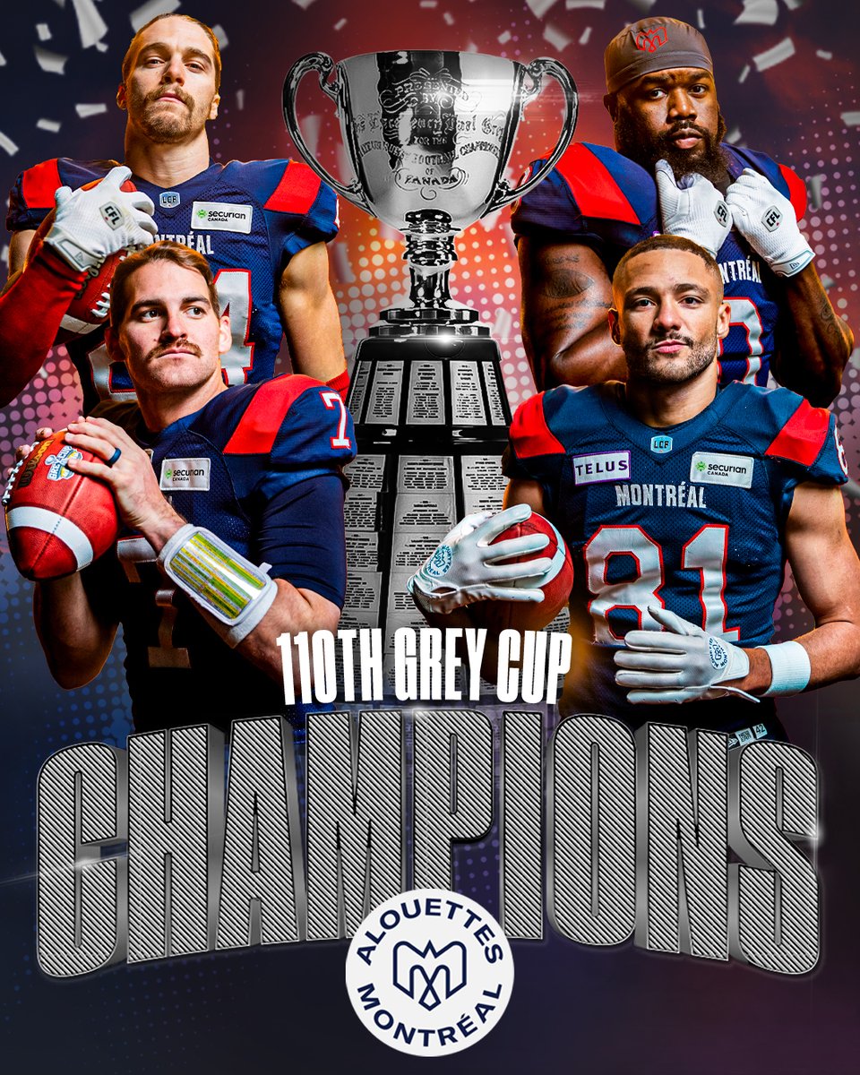 🦅 BIRDS FLYIN' HIGH 🦅 Your 2023 #GreyCup Champions: @MTLAlouettes #GreyCup