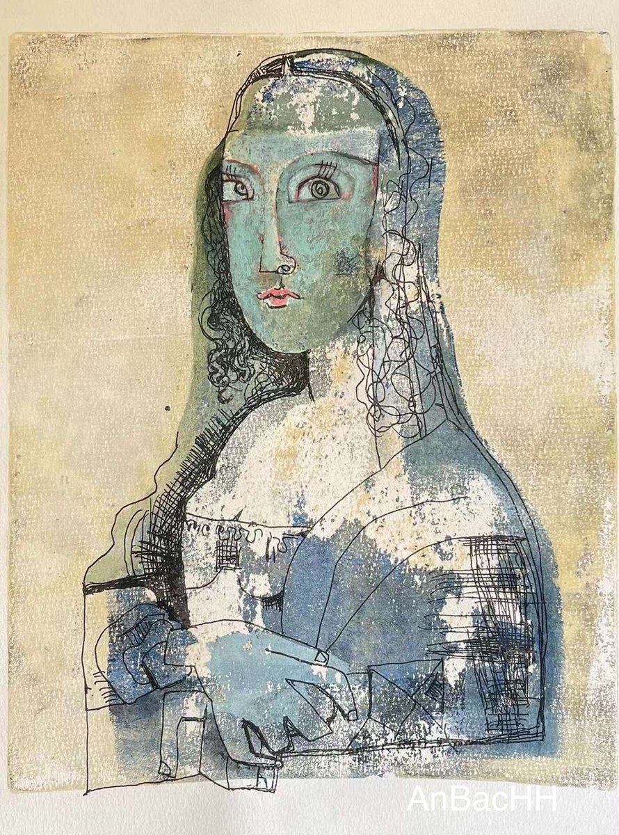 AnBacHH's tweet photo. 版畫#MonaLisa https://t.co/W2Ll7aIGpN