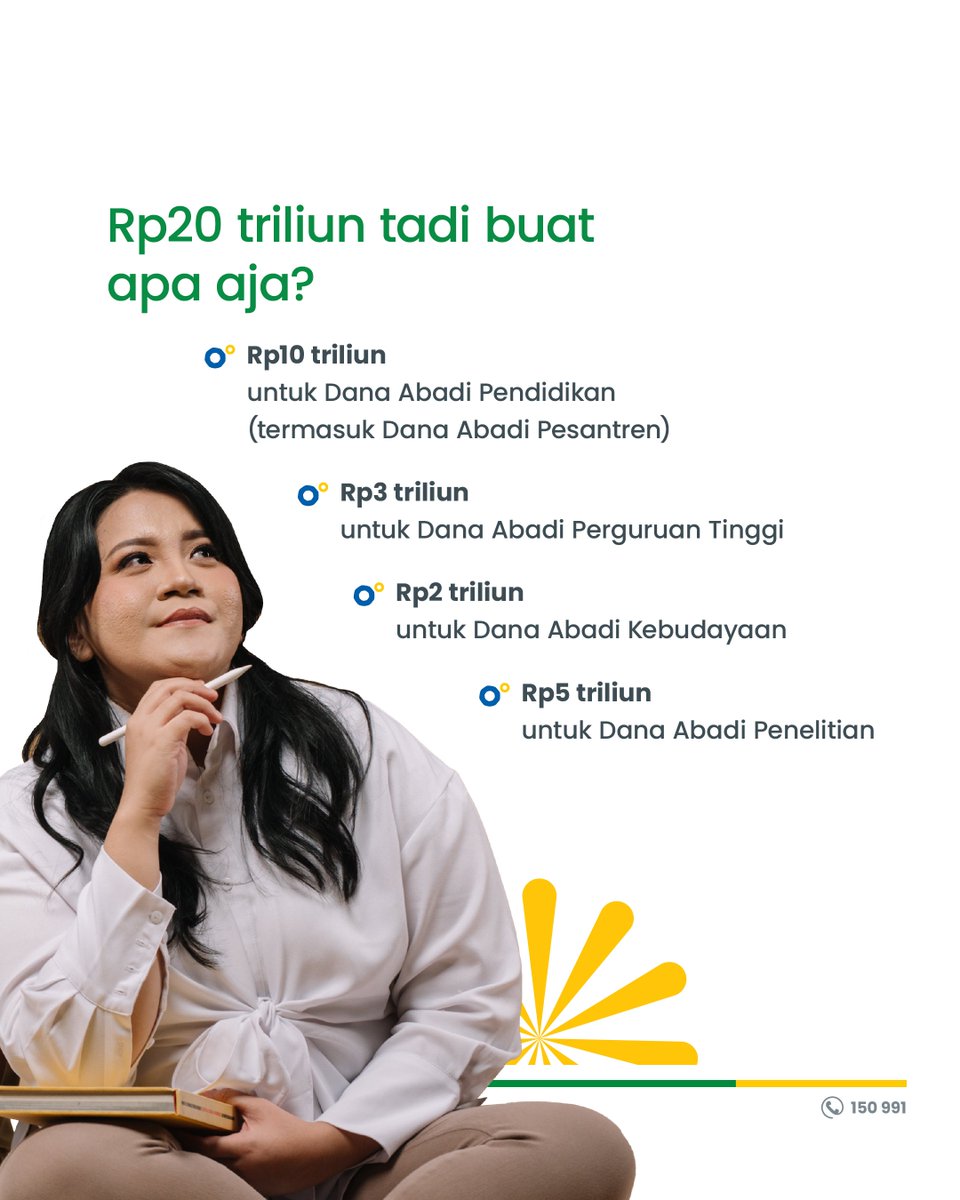 LPDP_RI's tweet photo. Hasil pengelolaan Dana Abadi di Bidang Pendidikan oleh LPDP tersebut disalurkan untuk berbagai manfaat seperti beasiswa, riset, pengembangan kualitas perguruan tinggi, hingga aktivitas pelestarian budaya. 
 
#UangKitaBuatApa #DiriuntukNegeri #LPDP #UangKita #ManfaatAPBN https://t.co/SonwIKT1Kk