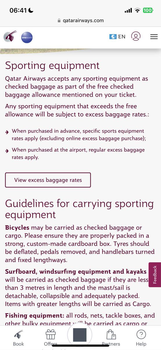 VezzaThomas's tweet photo. @britishairways Your colleagues at @qatarairways don’t even know their own rules on luggage. Got stung $255 in “excess luggage fees” for my sporting equipment that weighed 1.5kg and I was booked as Economy Classic which also states I can have two pieces 🙄 #nothappycustomer https://t.co/6GRJy91TtY