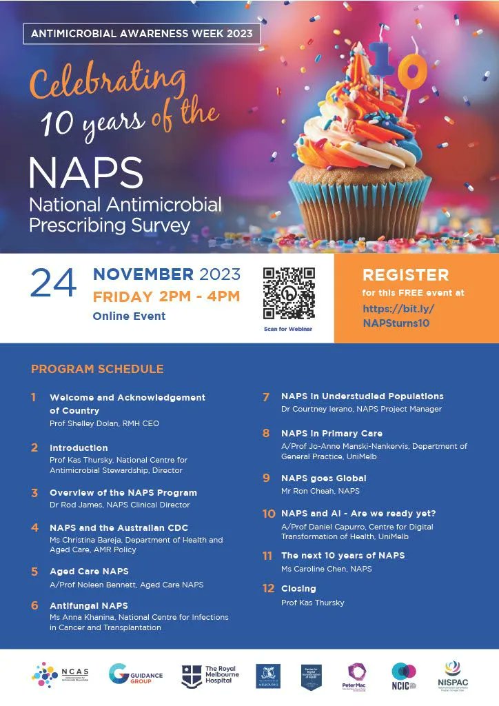 We have an exciting week ahead for Antimicrobial Awareness Week 2023!! Full info: ncas-australia.org/antimicrobial-… Free in-person event for the public: Antibiotics and You When: Thursday 23 November 2023 4-7PM Where: 305 Grattan St Melbourne What to expect: Antibiotic use in children,