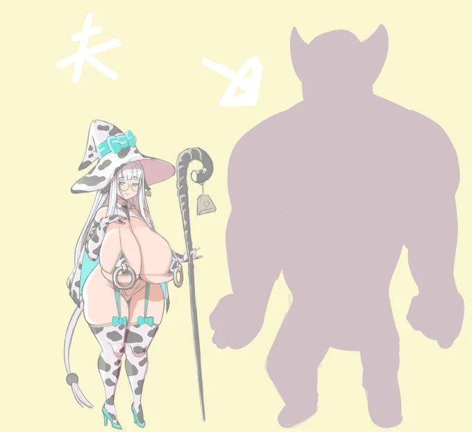 #フォロワーさんから私が好きそうな要素を集めてスーパー魔女えっち大戦EXのキャラを作る 描いたぞ!!性癖!!後で剥いた図も描くぞ!! 