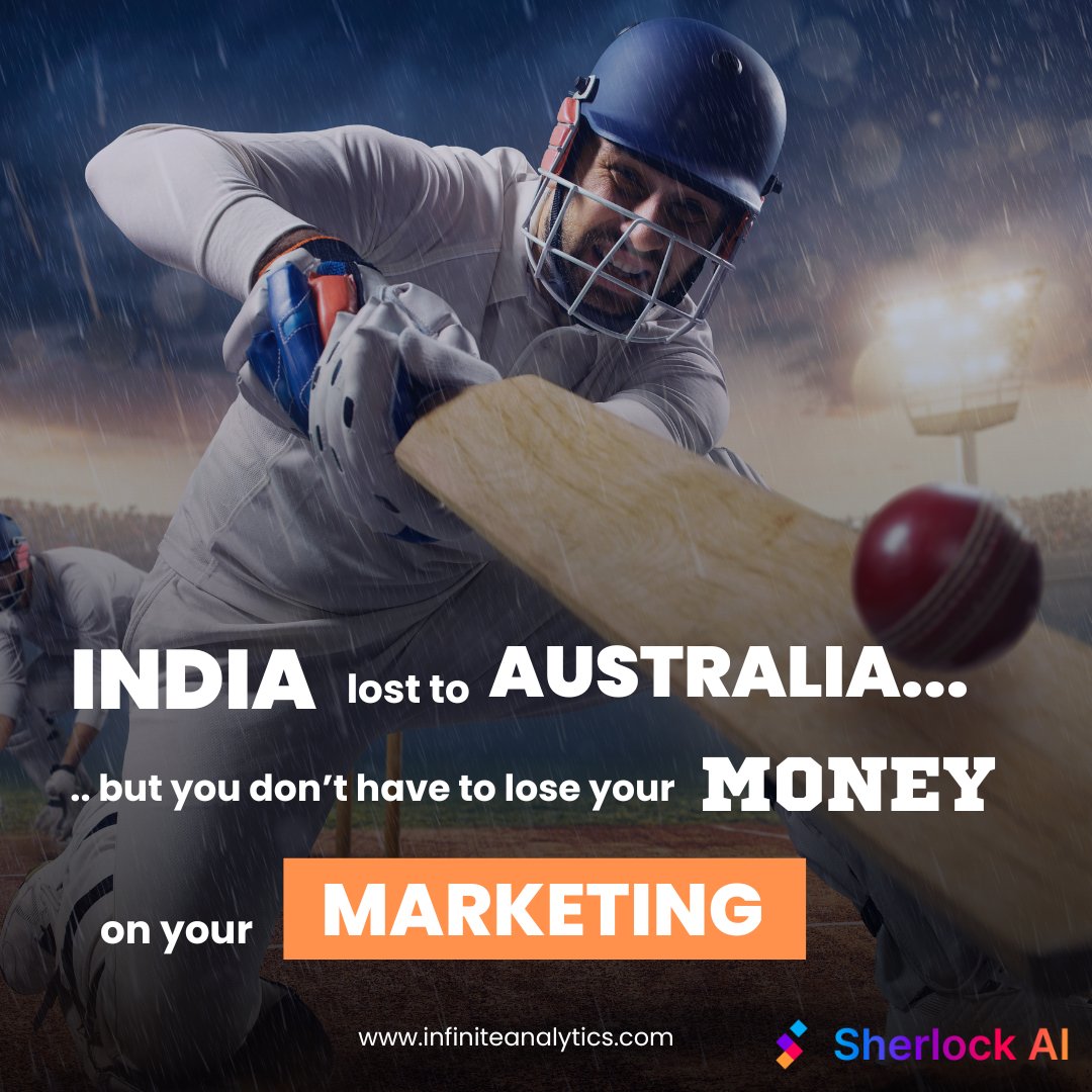 infanatweets's tweet photo. India lost to Australia...
...but you don't have to lose your money on your marketing.
Presenting Sherlock AI: the intelligent solution to all your marketing woes.
#ai #SherlockAI #WorldCup2023 #India #Australia #analytics #INDvsAUSfinal #CWC23FINAL #TeamIndia #Rohit https://t.co/tJQz1S44FM