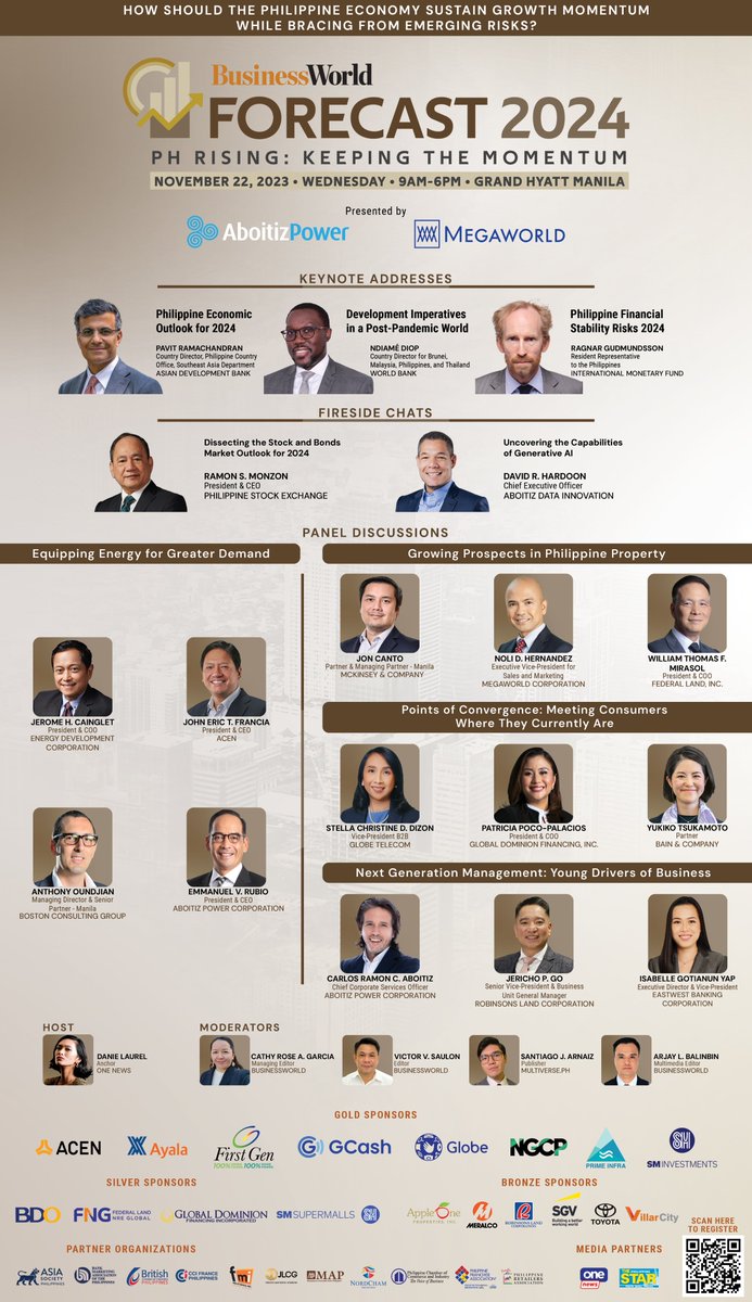 bworldph's tweet photo. Get insights from our world-class speakers and thought leaders at the #BWForecast2024 this November 22, 2023, at the Grand Hyatt Manila!
For more details visit: https://t.co/uJCIDT3YZ8
For inquiries, kindly contact: marcom@bworldonline.com
#BWorldX https://t.co/n9j8qHFI2Q