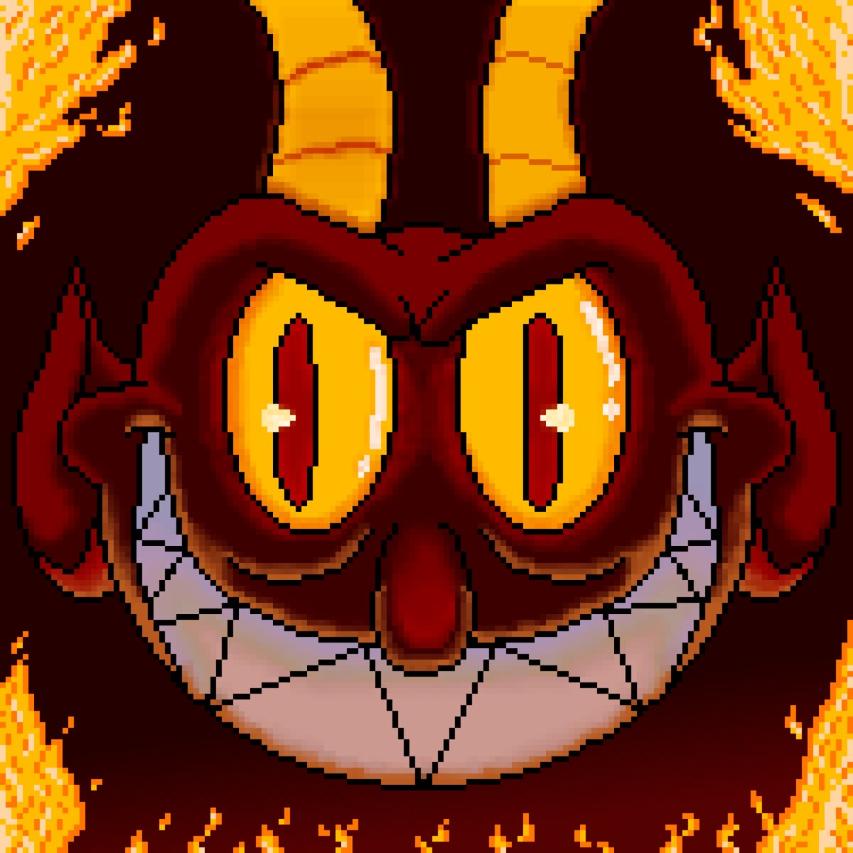 E essa a pixel art mais quente!
Eu não ousaria apostar com O Diabo / The Devil

/b
#pixelart #pixel #art #digitalart #Cuphead