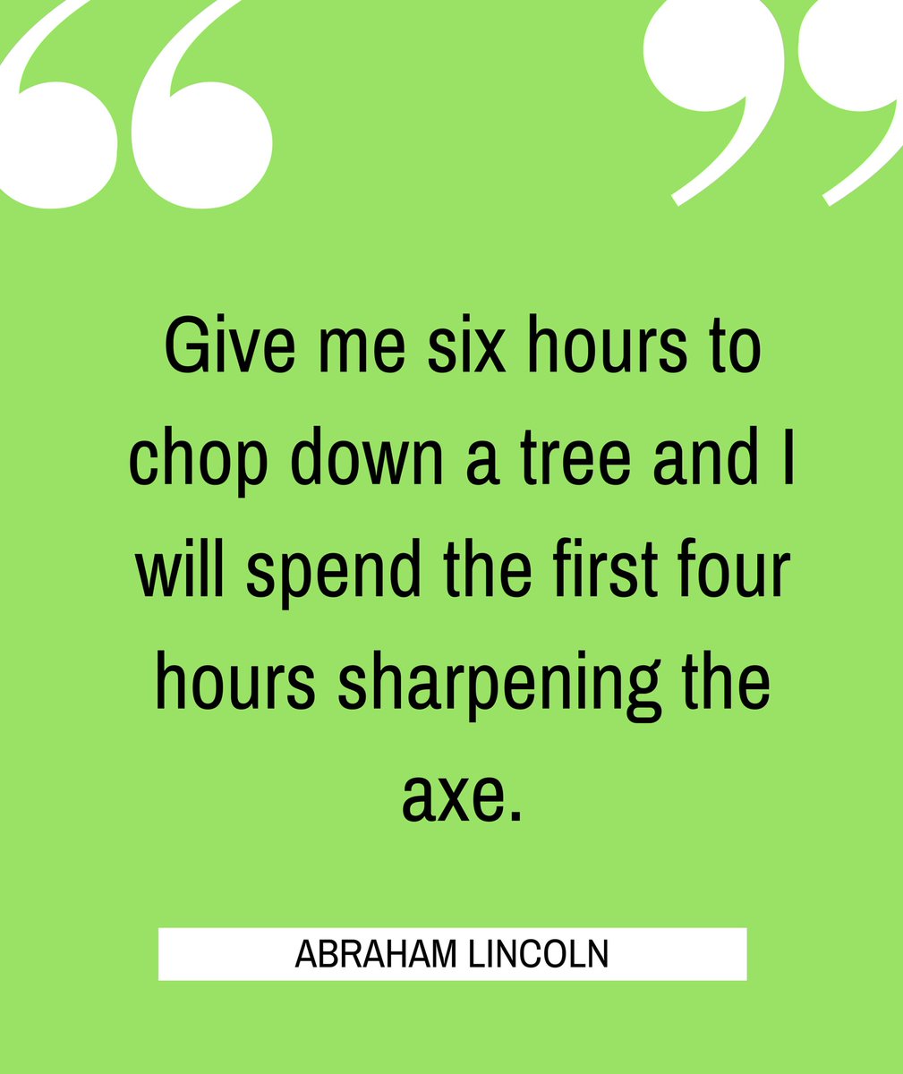 Give me six hours to chop down a tree and I will spend the first four hours sharpening the axe. #SundayThoughts #SundayMotivation #ThinkBIGSundayWithMarsha #WeekendWisdom #Tree #Axe #GoalAchieversCommunity