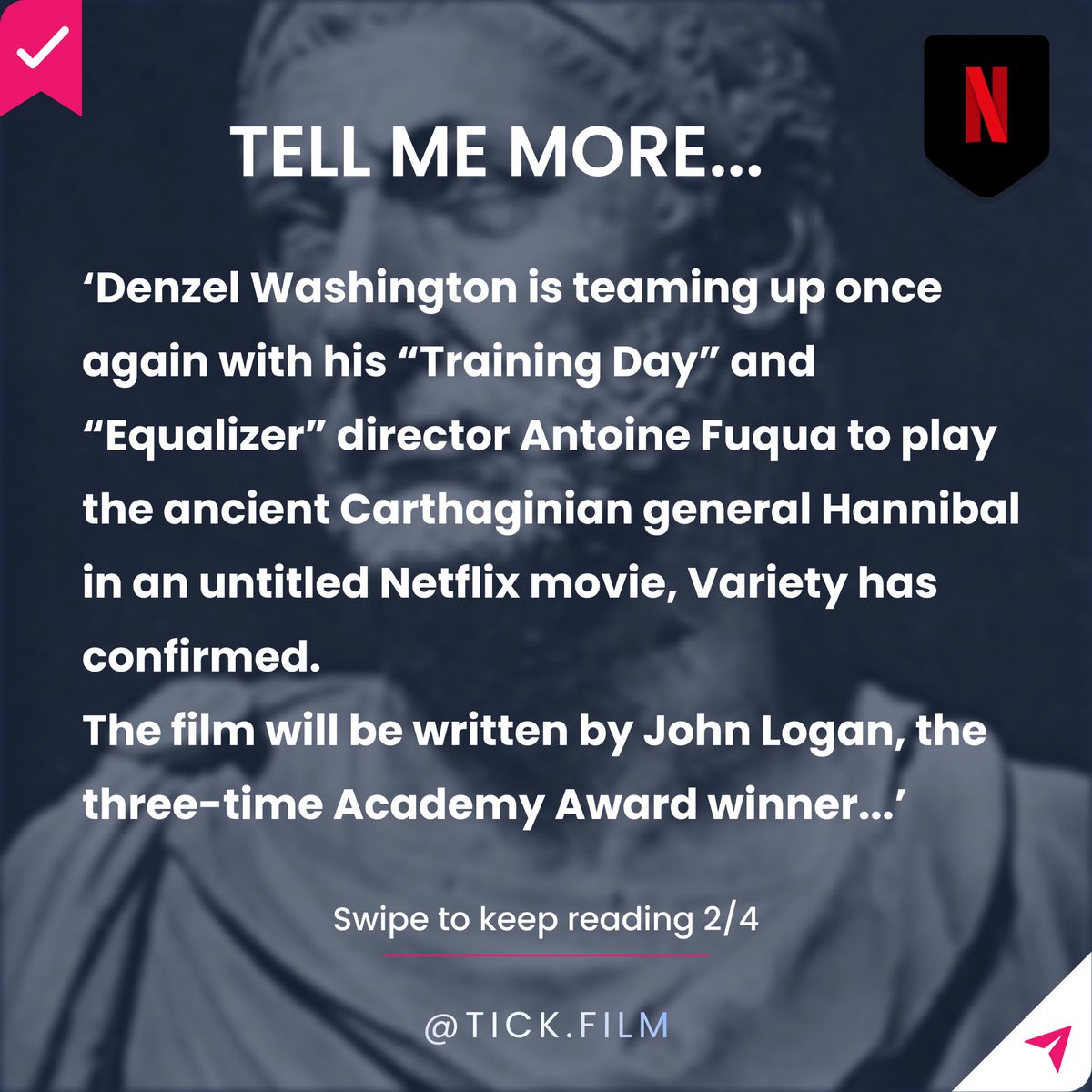 TickFilmApp's tweet photo. 2/3 Denzel &amp; Ridley Scott mean business in Gladiator 2 let’s not forget! https://t.co/geS0OV1zMJ