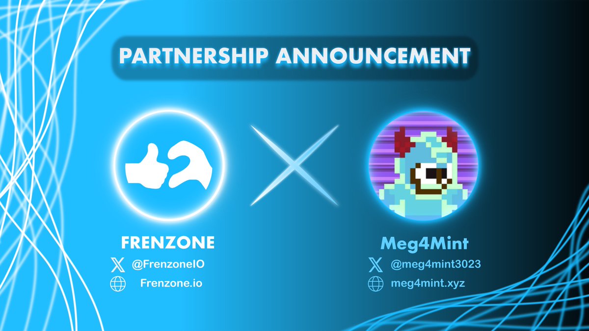 frenzoneIO's tweet photo. PARTNERSHIP ANNOUNCEMENT
Frenzone 🤝 Meg4Mint

#Giveaway 🎁 
🏆5 WL from @meg4mint3023
🏆5 WL from @frenzoneio

To join: 
1️⃣ Follow @frenzoneio &amp; @meg4mint3023
2️⃣Like❤️, RT &amp; comment
3️⃣ join telegram 👉 https://t.co/K3vCxVDQ5k

#Socialfi #Frenzone #Aptos #ETH #NFT https://t.co/lPr1rLFCHk