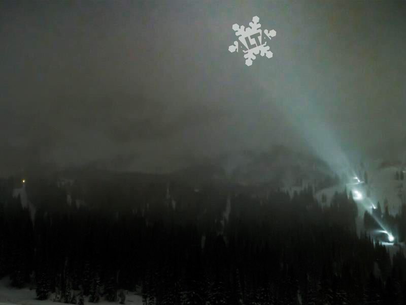WasatchSnow's tweet photo. Alta’s new powder beacon in Albion Basin looks so cool reflecting against the cloud deck. https://t.co/4x7MFMcFei