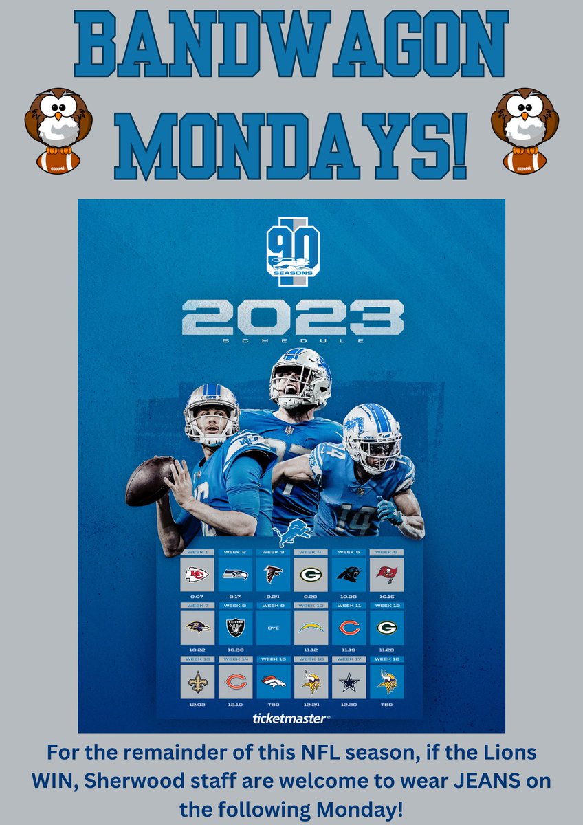 PrincipalAbenth's tweet photo. We have people rooting for the @Lions that don’t even like football 🤣🤣

They haven’t lost since we started it! https://t.co/9sVxfeP6RO