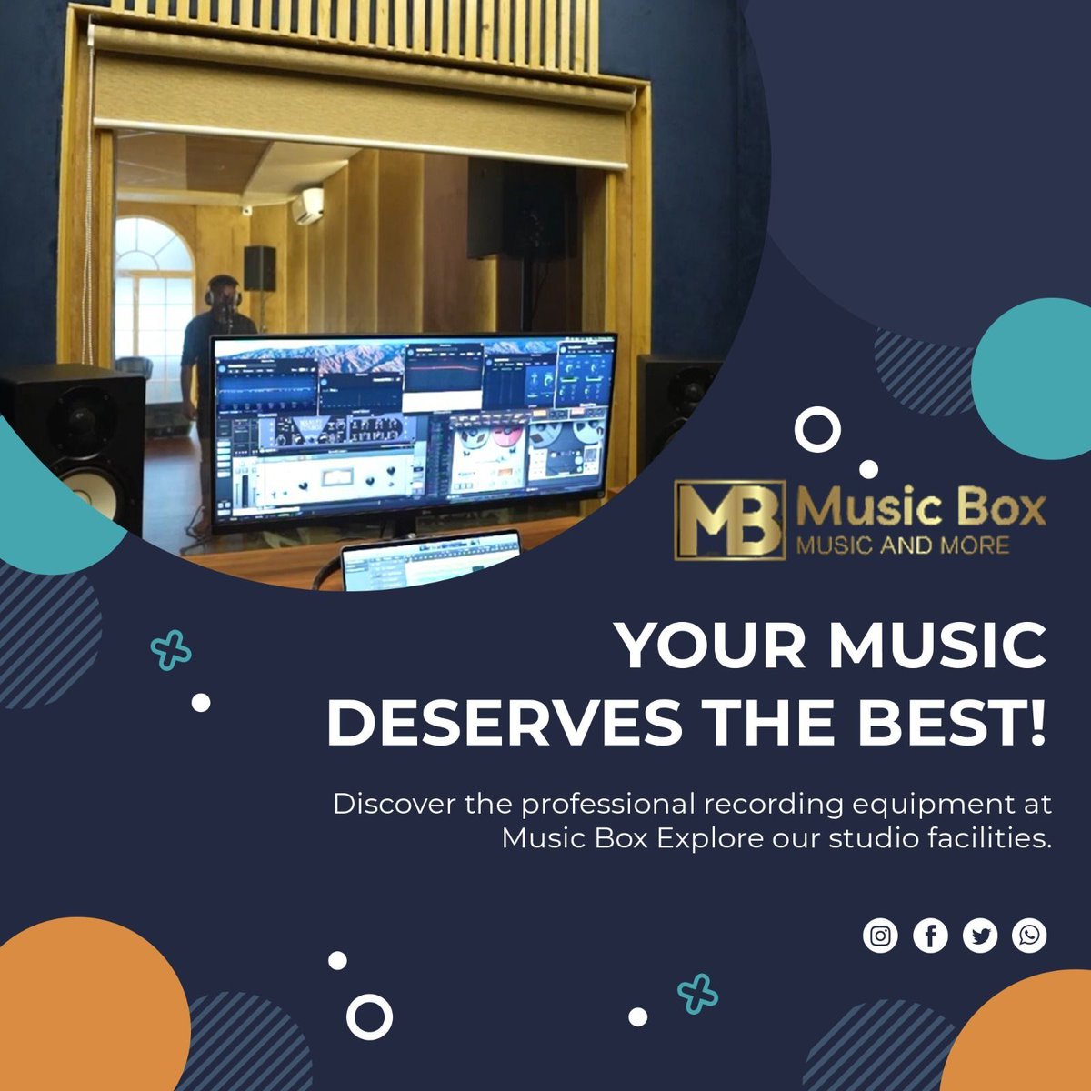 'Discover the professional recording equipment at Music Box. Your music deserves the best! Explore our studio facilities. 🎧🎤 

#StudioEquipment #SoundQuality #singers #comfortablestudio #songwriter #songrecording #debutsong #albumrecording #playbacksinger #dubbingsession