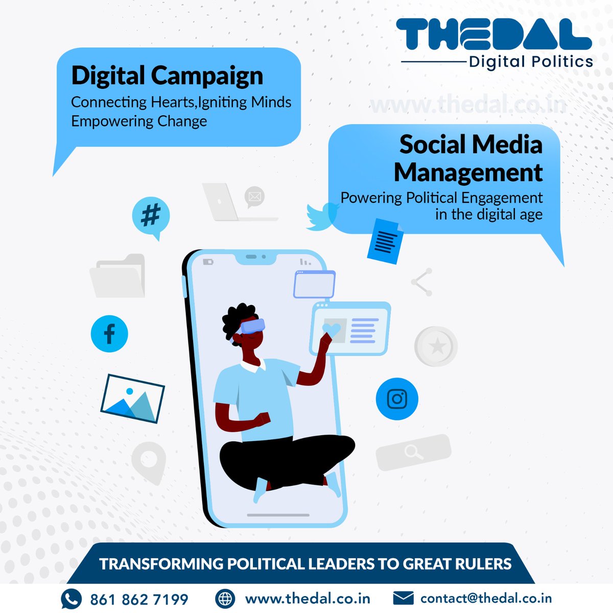 Digital politics on social media platforms revolutionizes advocacy, enabling real-time conversations and mobilizing communities towards meaningful change.
#DigitalPolitics | #Thedal | #TeamApp | #VoiceApp | #Blupage | #Addons | #Services | #DigitalCampaign | #EngageAndEmpower |
