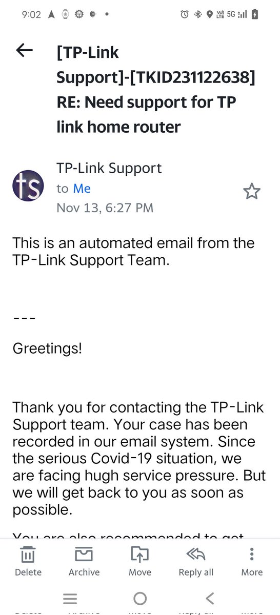 PIlka2401's tweet photo. @TPLINK .. pathetic service.. no one is bothered to revert on mail https://t.co/8cO95GNtxL