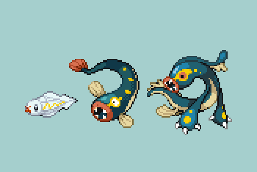 #pixelart #ドット絵 シビシラス・シビビール・シビルドン。