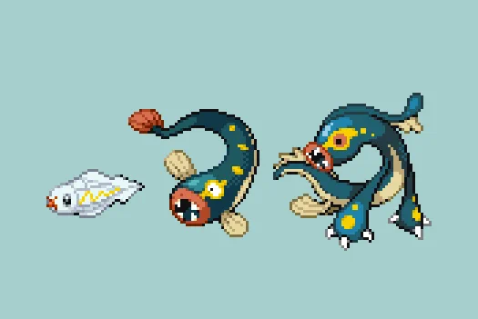 #pixelart #ドット絵 シビシラス・シビビール・シビルドン。