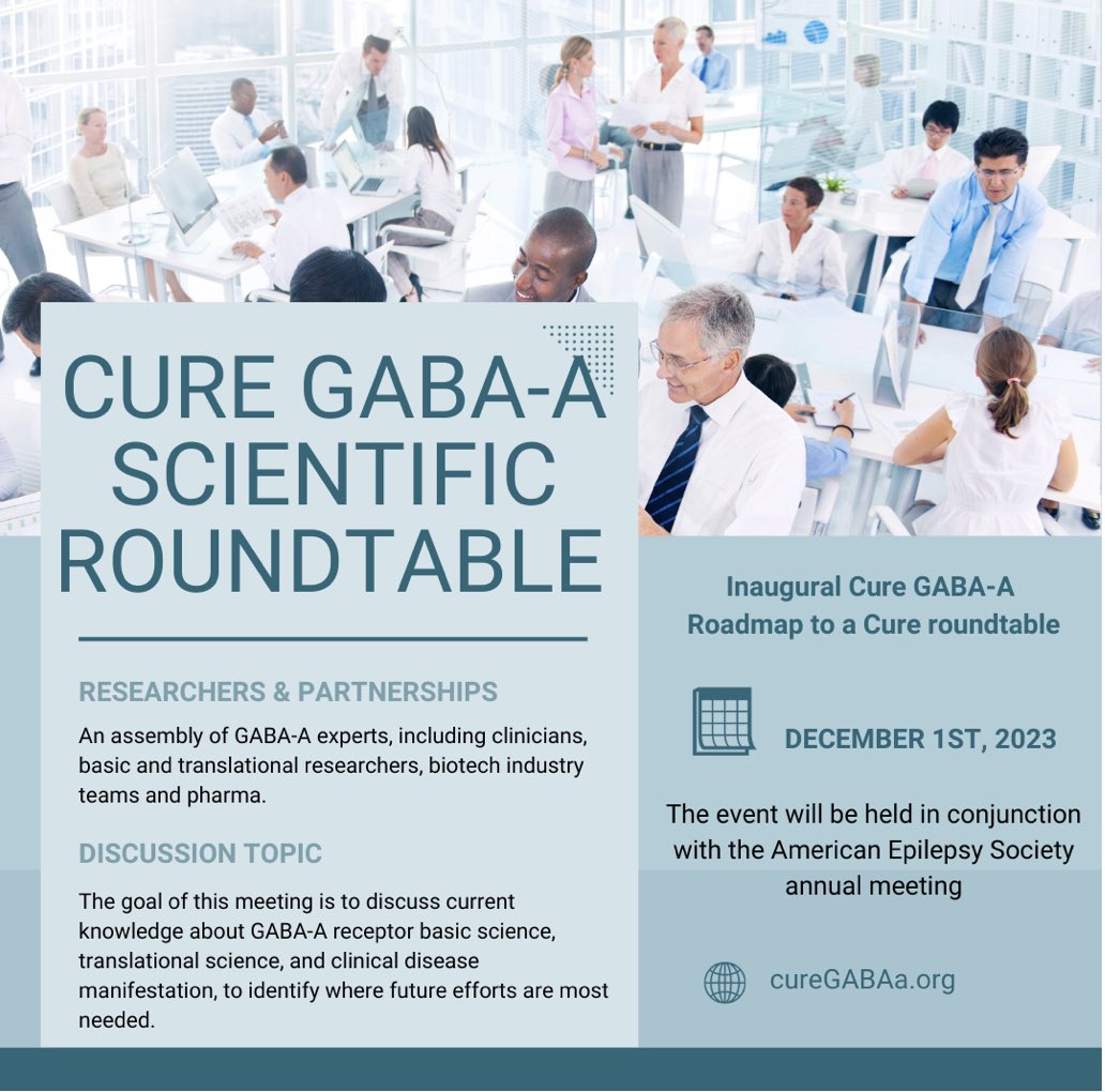 CureGABAa's tweet photo. Cure GABA-A | In Person Scientific Meeting
We are excited to announce the “Inaugural Cure GABA-A Roadmap to a Cure Roundtable”
https://t.co/ptuBUDdf3r -> Latest News
#CureGABAa #GABRA1 #GABRA2 #GABRA3 #GABRA4 #GABRA5 #GABRA6 #GABRB1 #GABRB2 #GABRB3 #GABRG1 #GABRG2 #GABRG3 https://t.co/nEh4yxFY5m