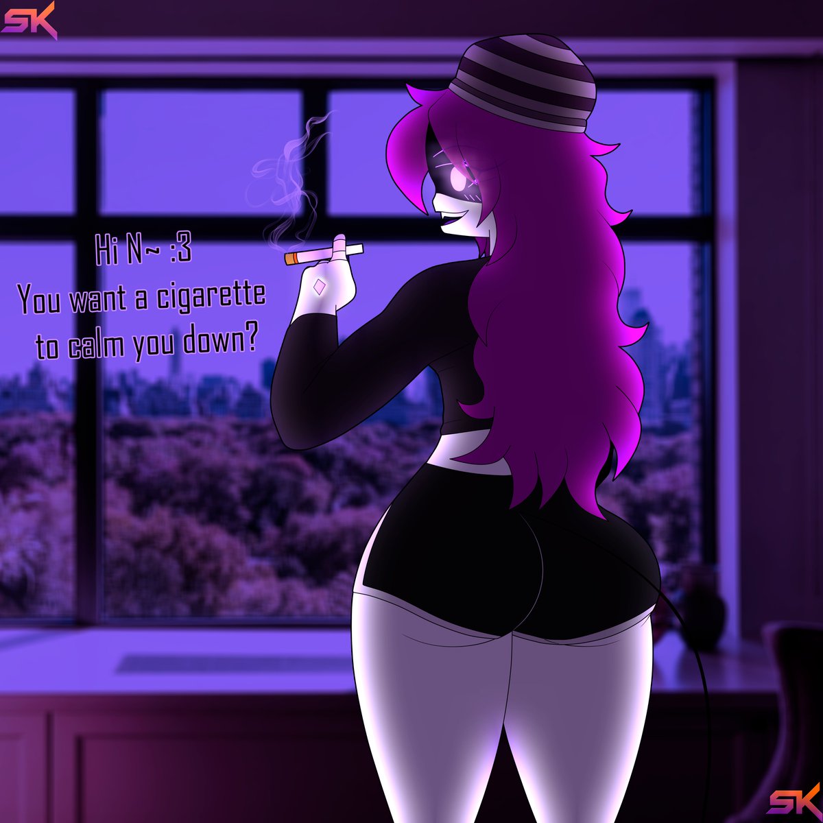 nyreeezu's tweet photo. POV: You’re N, and you just woke up on a light afternoon... and Uzi is looking at the landscape... 💜🍑👀

[ #murderdrones/#murderdronesfanart/#murderdronesuzi/#robutt/#bigass/#bigbutt/#thicc/#murderdronessfw ] https://t.co/MOWwYmNGQp