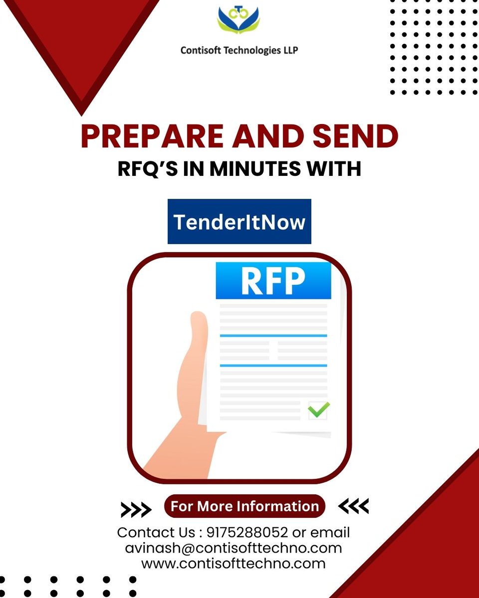 ContisoftT's tweet photo. #TenderItNow #contisofttechnologies #business #startup #tenderingsoftware #tender #standardization #procurementmanager #cfoclub #cfoinsights #procurementleaders #financedirector #headoffinance #purchasemanager #productionengineering #ceoinsights #commercialcontracts https://t.co/3hrKxt3HCh
