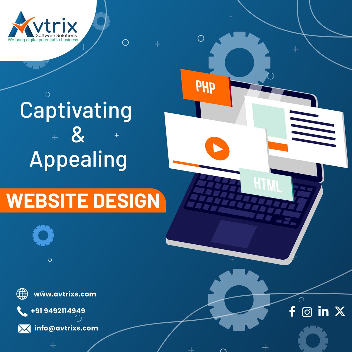 AvtrixSoftware's tweet photo. Get a unique identity for your business with our captivating &amp; appealing Website Design Services!
visit: https://t.co/FBG0VUvJmo​

Call @ +91 9492114949

#WebDesign #WebDesignServices #WebDesignCompany #AvtrixSoftwareSolutions #AvtrixIndia #Hyderabad #Uppal https://t.co/jBmDFr15od